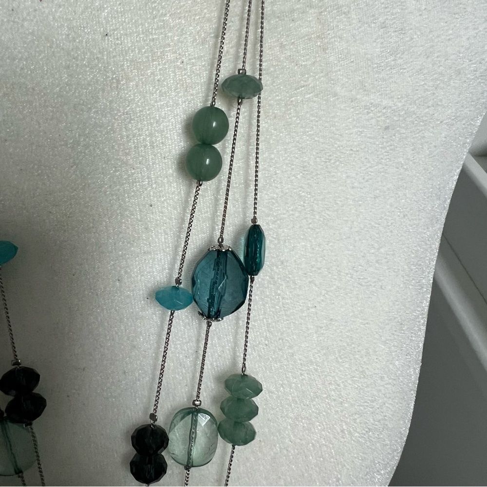 Multicolor Multistrand Beaded Station Necklace - image 5